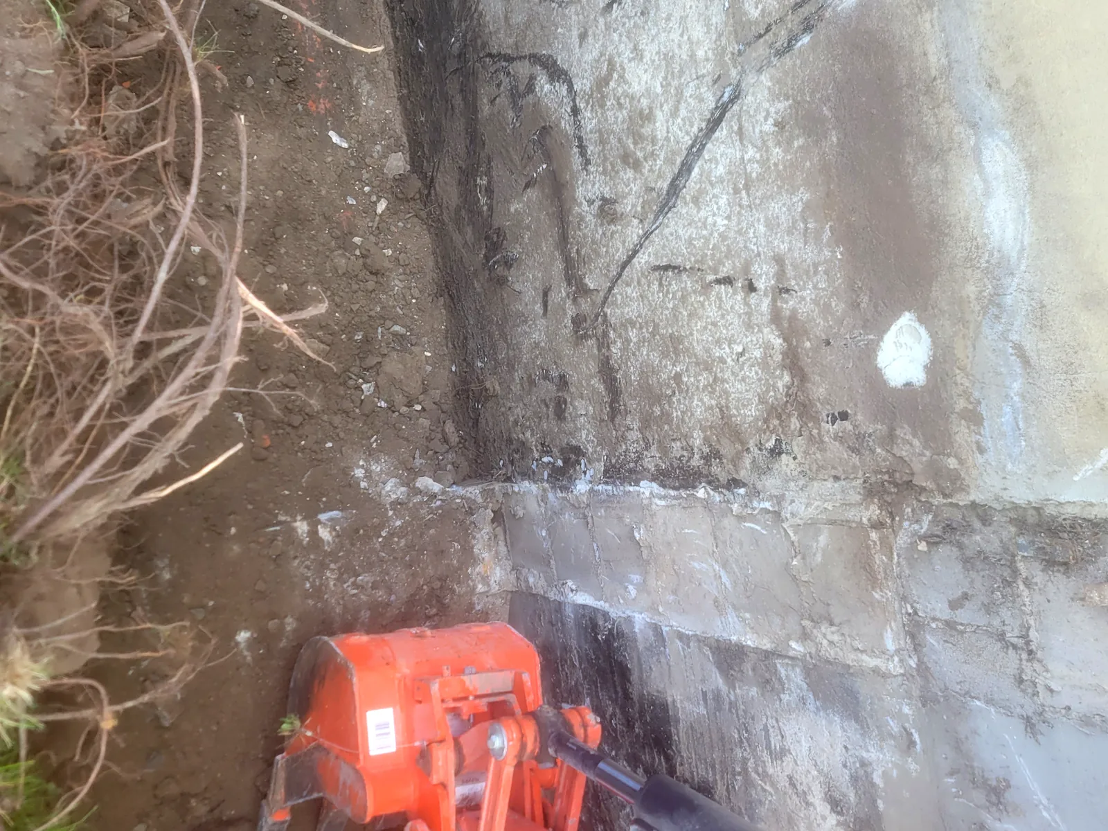 Stacy Provost inspecting a foundation crack in Ottawa